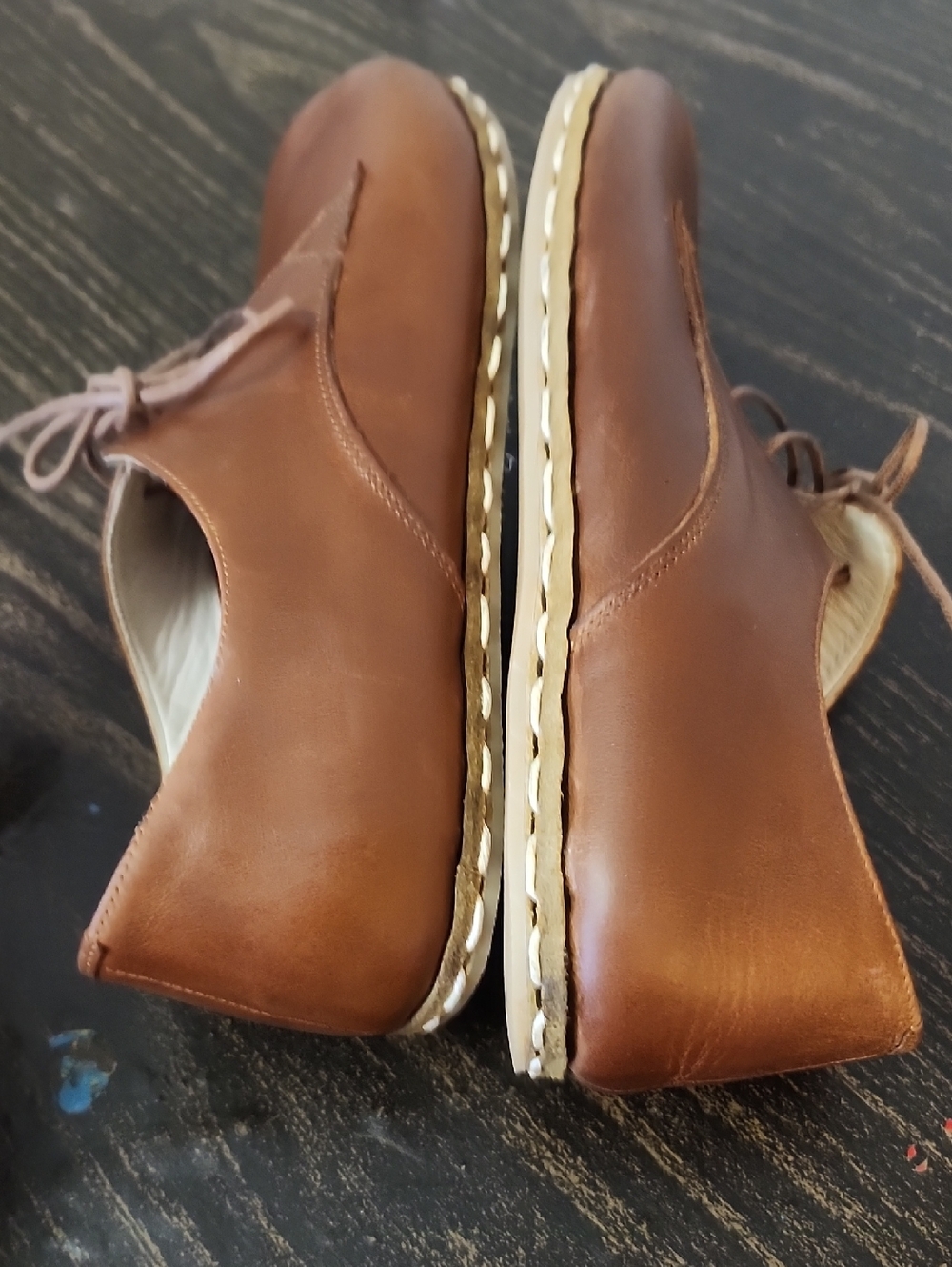 ATLANTIS Handmade Barefoot  Oxfords Leather Shoes Mens 8.5 Turkey - Picture 6 of 7